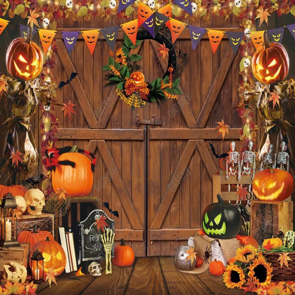 Gatsby Halloween Barn Door Photography Backdrop GBSX-00182 - Gatsby Backdrop