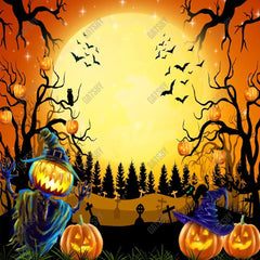 Gatsby Halloween Cemetery Forest Photography Backdrop GBSX-00164 - Gatsby Backdrop