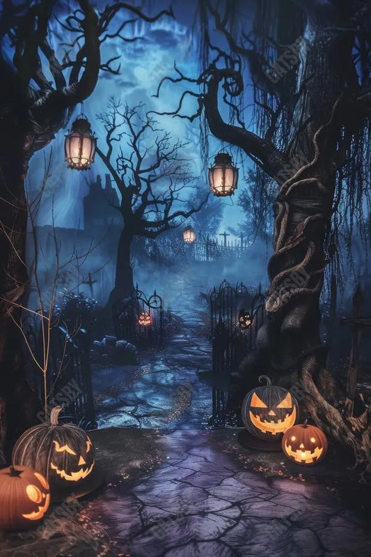 Gatsby Halloween Creepy Haunted Forest Photography Backdrop Gbsx-00883 - Gatsby Backdrop