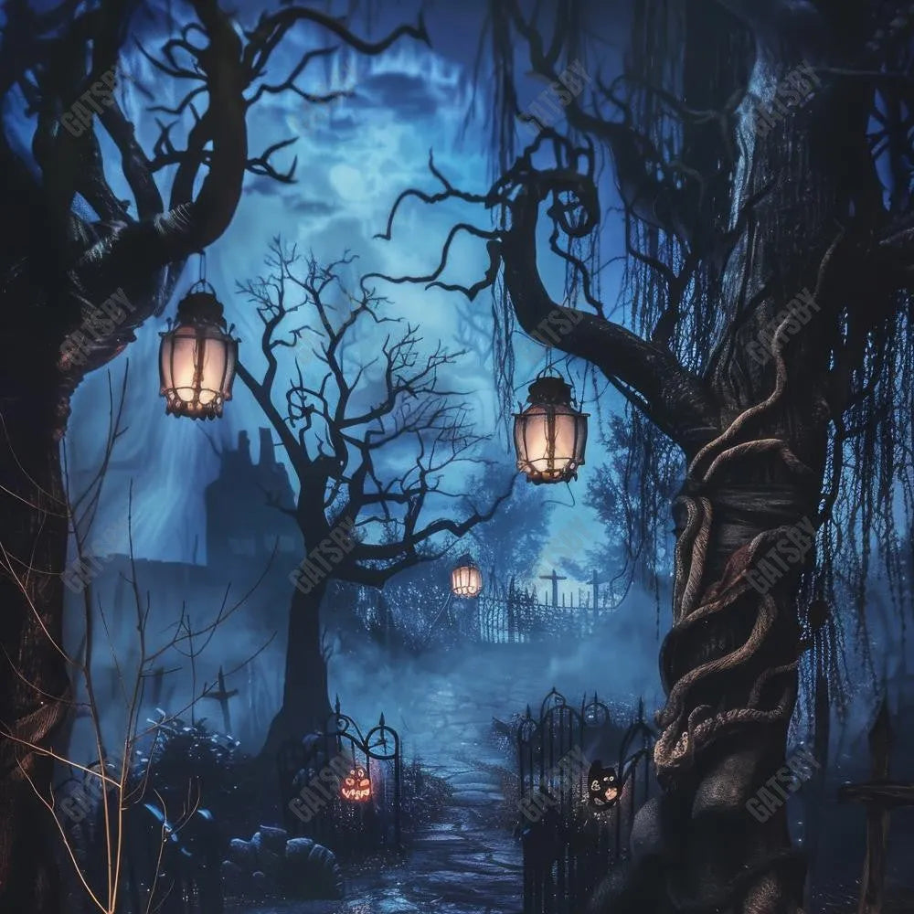 Gatsby Halloween Creepy Haunted Forest Photography Backdrop Gbsx-00883 - Gatsby Backdrop