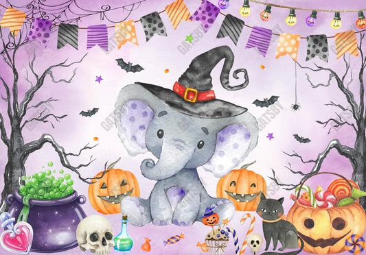 Gatsby Halloween Elephant Photography Backdrop Gbsx-00219 - Gatsby Backdrop