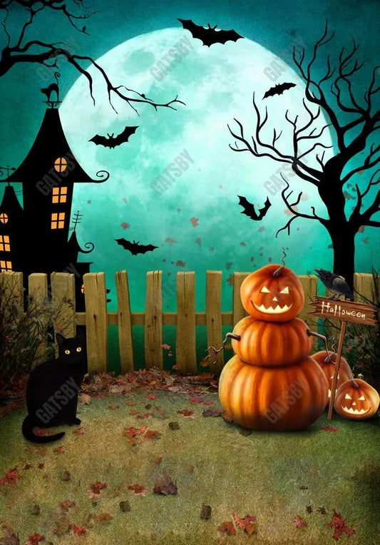 Gatsby Halloween Full Moon Night Photography Backdrop GBSX-00158 - Gatsby Backdrop