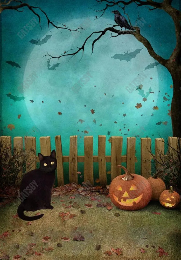 Gatsby Halloween Full Moon Night Photography Backdrop GBSX-00161 - Gatsby Backdrop