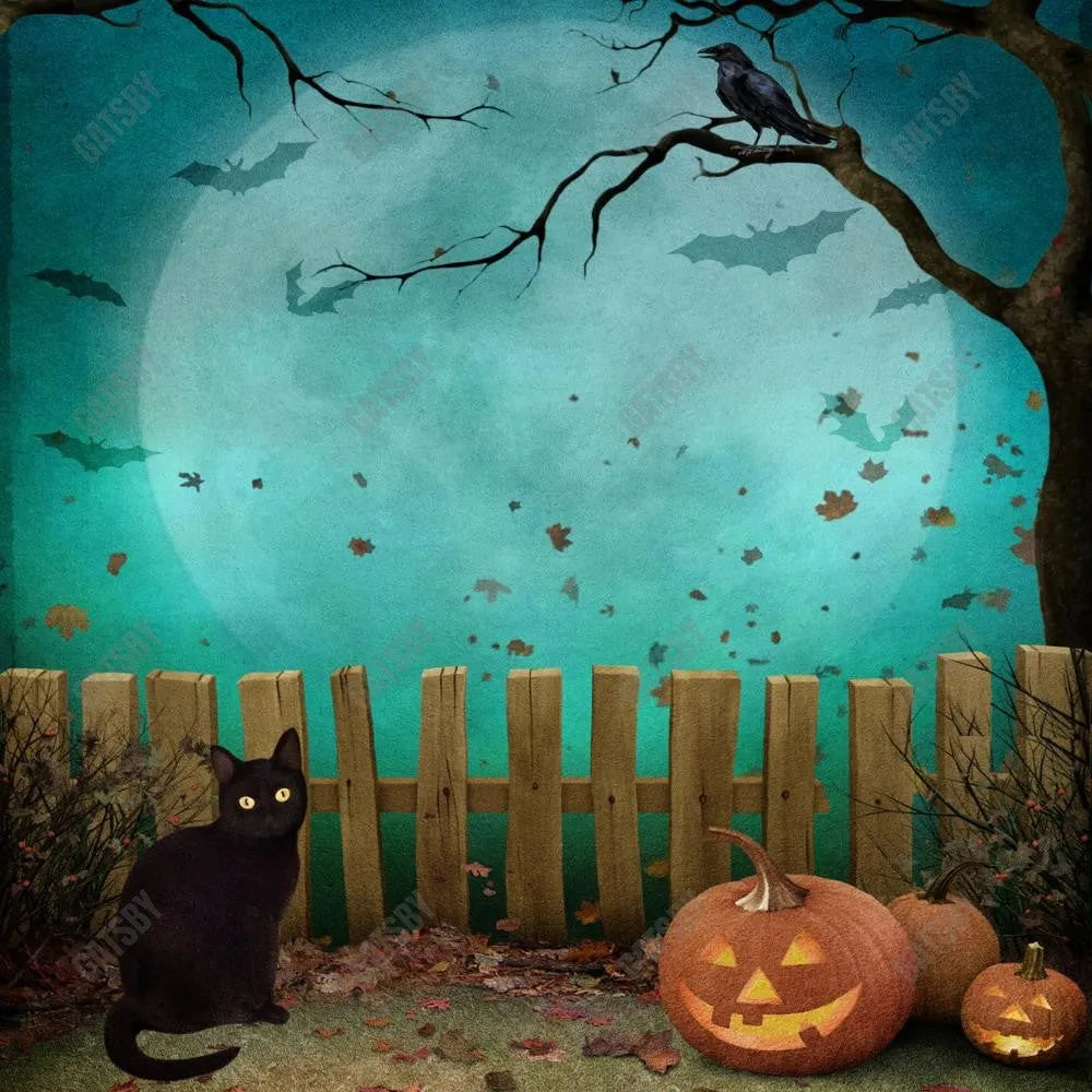 Gatsby Halloween Full Moon Night Photography Backdrop GBSX-00161 - Gatsby Backdrop