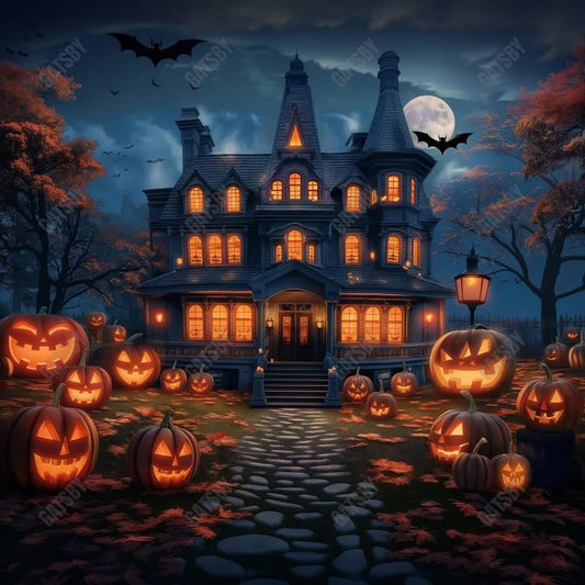 Gatsby Halloween Haunted Cottage Photography Backdrop Gbsx-00905 - Gatsby Backdrop