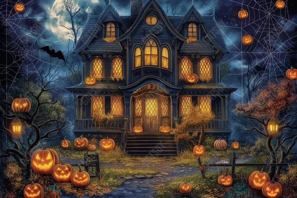 Gatsby Halloween Haunted Cottage Photography Backdrop Gbsx-00906 - Gatsby Backdrop