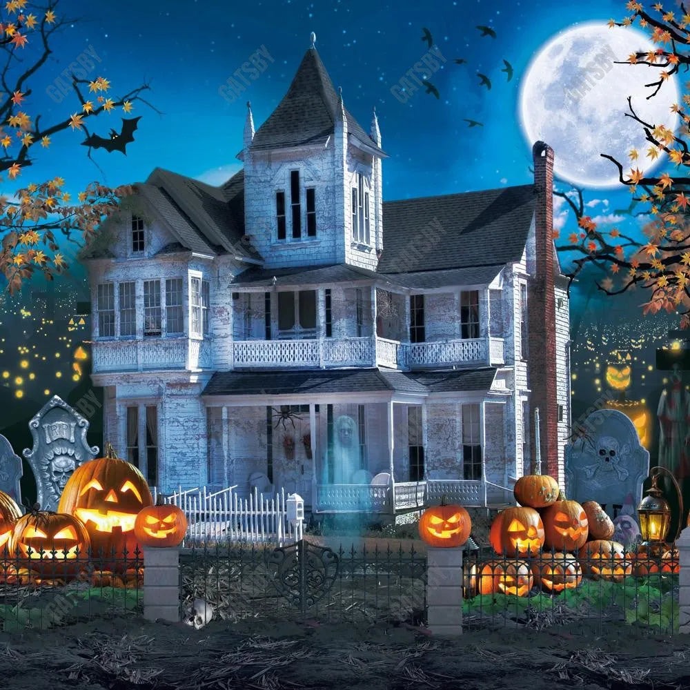 Gatsby Halloween Haunted House Photography Backdrop GBSX-00184 - Gatsby Backdrop