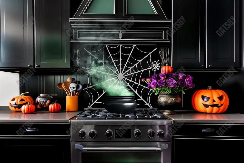 Gatsby Halloween Kitchen Photography Backdrop Gbsx-00868 - Gatsby Backdrop