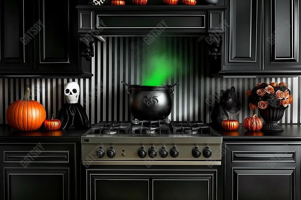 Gatsby Halloween Kitchen Photography Backdrop Gbsx-00869 - Gatsby Backdrop