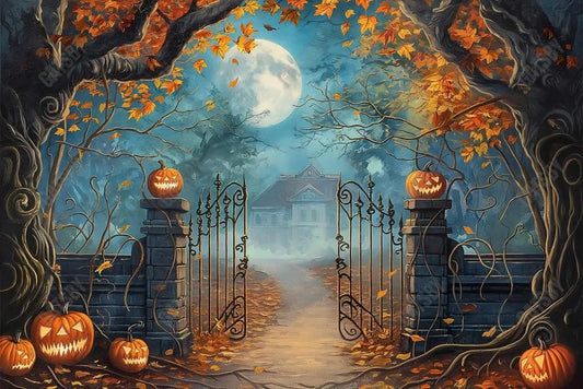 Gatsby Halloween Lantern Lane Photography Backdrop Gbsx-00626 - Gatsby Backdrop