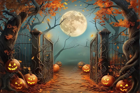 Gatsby Halloween Lantern Lane Photography Backdrop Gbsx-00627 - Gatsby Backdrop