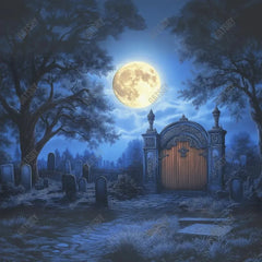 Gatsby Halloween Night Cemetery Tombstone Photography Backdrop Gbsx-01038 - Gatsby Backdrop