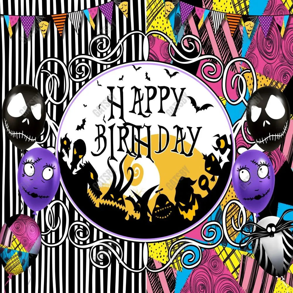 Gatsby Halloween Nightmare Happy Birthday Photography Backdrop Gbsx-00244 - Gatsby Backdrop