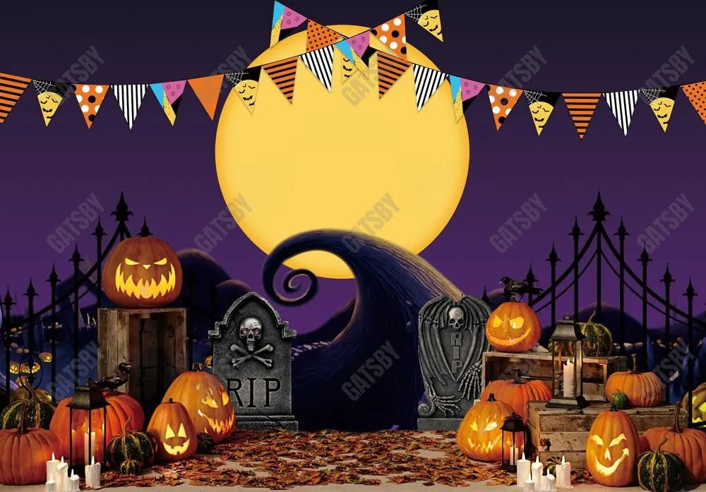 Gatsby Halloween Nightmare Mountain Photography Backdrop Gbsx-00685 - Gatsby Backdrop