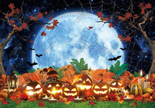 Gatsby Halloween Pumpkin Night Photography Backdrop GBSX-00179 - Gatsby Backdrop