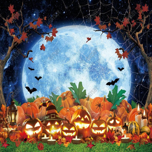 Gatsby Halloween Pumpkin Night Photography Backdrop GBSX-00179 - Gatsby Backdrop