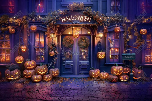 Gatsby Halloween Purple Doorway Photography Backdrop Gbsx-00632 - Gatsby Backdrop