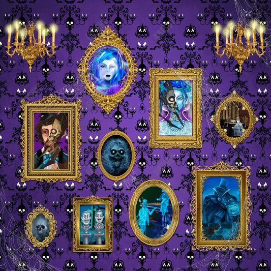 Gatsby Halloween Purple Haunted House Photography Backdrop Gbsx-00240 - Gatsby Backdrop