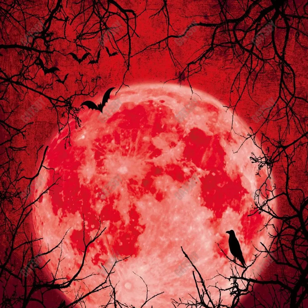 Gatsby Halloween Red Full Moon Photography Backdrop Gbsx-00227 - Gatsby Backdrop