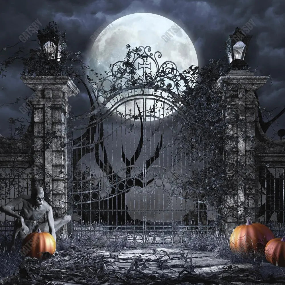 Gatsby Halloween Scary Gate Photography Backdrop GBSX-00165 - Gatsby Backdrop