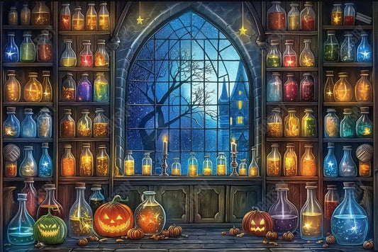 Gatsby Halloween Witch Potion Shop Photography Backdrop Gbsx-00886 - Gatsby Backdrop