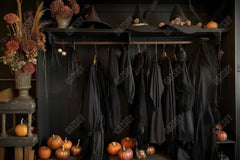 Gatsby Halloween Wizard Black Robe Closet Photography Backdrop Gbsx-00866 - Gatsby Backdrop