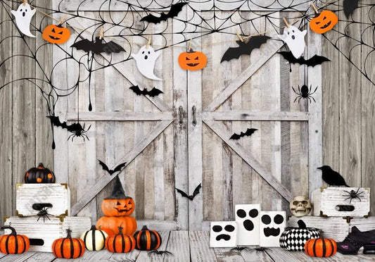 Gatsby Halloween Wood Barn Door Photography Backdrop GBSX-00177 - Gatsby Backdrop