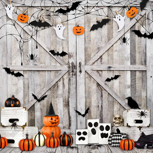 Gatsby Halloween Wood Barn Door Photography Backdrop GBSX-00177 - Gatsby Backdrop