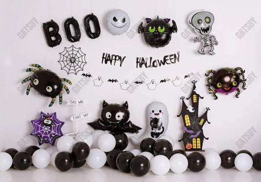 Gatsby Happy Halloween Boo Balloons Photography Backdrop Gbsx-00664 - Gatsby Backdrop