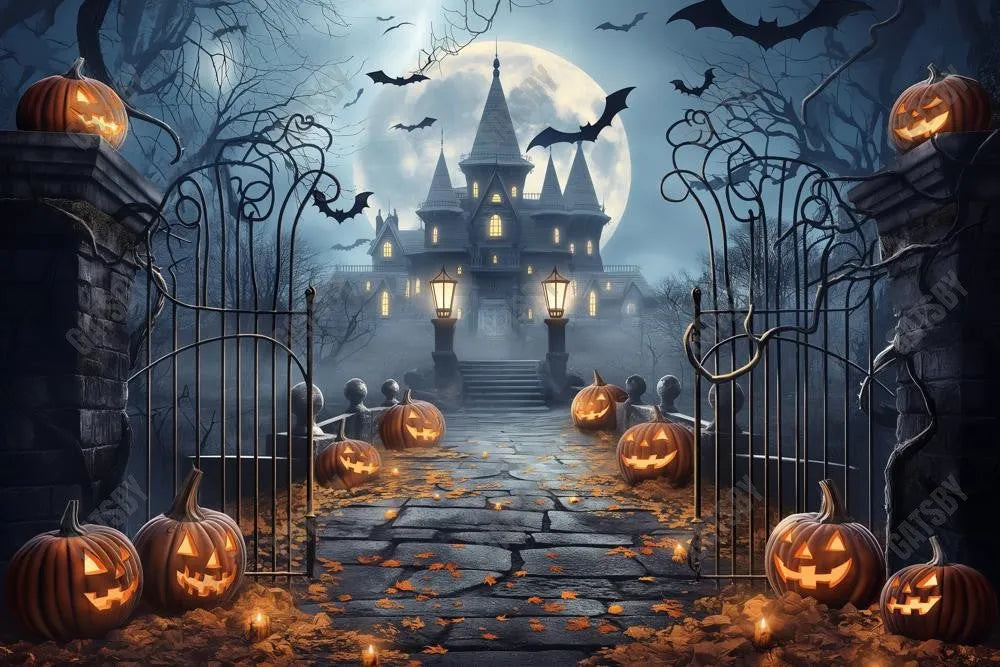 Gatsby Haunted Halloween Entrance Photography Backdrop Gbsx-00796 - Gatsby Backdrop