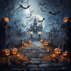 Gatsby Haunted Halloween Entrance Photography Backdrop Gbsx-00796 - Gatsby Backdrop