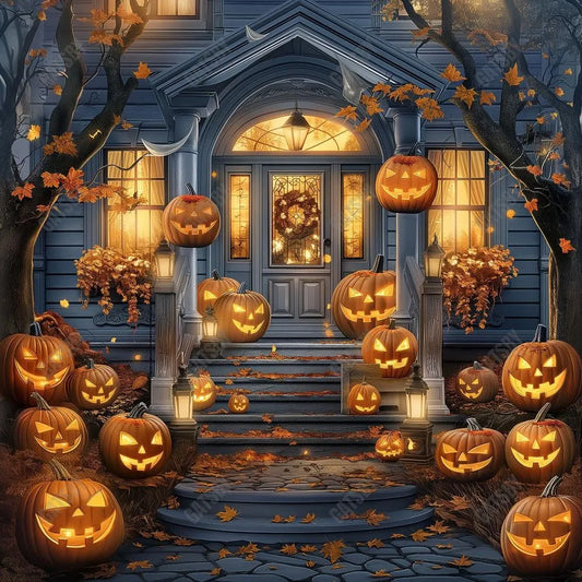 Gatsby Haunted Halloween Porch Photography Backdrop Gbsx-00903 - Gatsby Backdrop