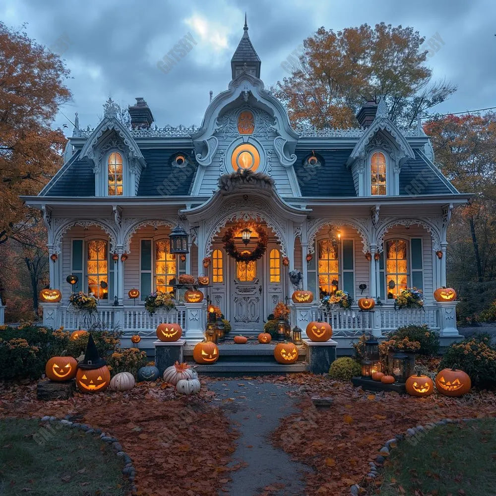 Gatsby Haunted Halloween Porch Photography Backdrop Gbsx-00904 - Gatsby Backdrop