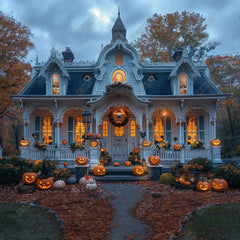 Gatsby Haunted Halloween Porch Photography Backdrop Gbsx-00904 - Gatsby Backdrop