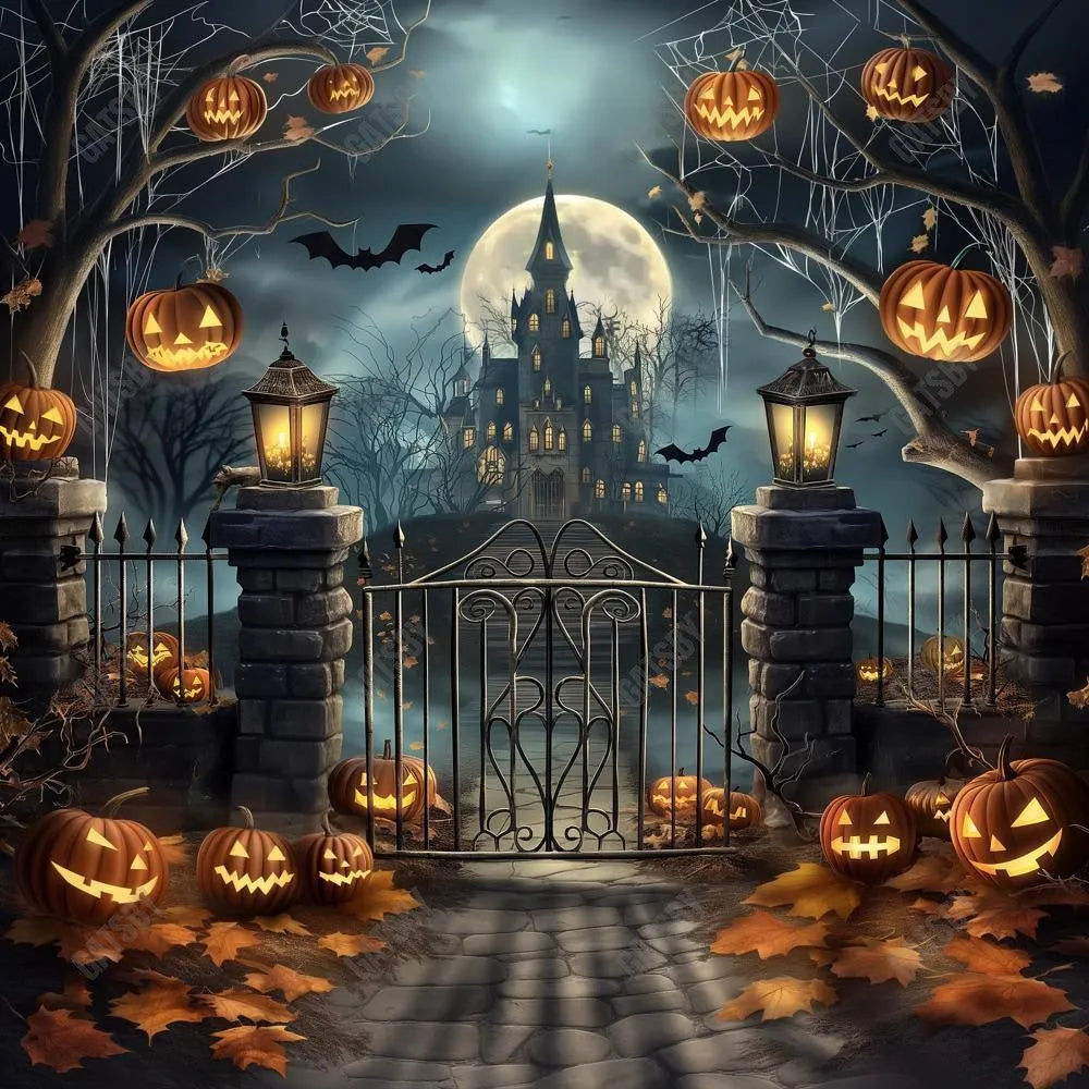 Gatsby Haunted Mansion On The Hill Photography Backdrop Gbsx-00794 - Gatsby Backdrop