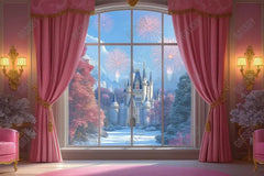 Gatsby Holiday Royal Pink Room Window Photography Backdrop Gbsx-01017 - Gatsby Backdrop