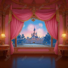 Gatsby Holiday Royal Pink Room Window Photography Backdrop Gbsx-01018 - Gatsby Backdrop