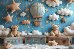 Gatsby Hot Air Balloon Teddy Bear Photography Backdrop Gbsx-00371 - Gatsby Backdrop