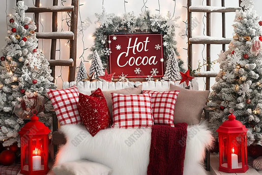 Gatsby Hot Cocoa Bar Bed Photography Backdrop Gbsx-00324 - Gatsby Backdrop