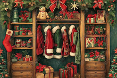 Gatsby Jolly Christmas Closet Photography Backdrop Gbsx-00333 - Gatsby Backdrop