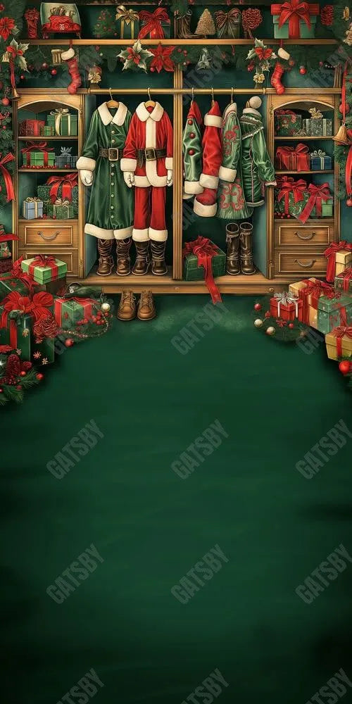 Gatsby Jolly Christmas Closet Photography Backdrop Gbsx-00334 - Gatsby Backdrop