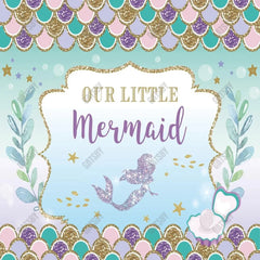 Gatsby Mermaid Baby Shower Photography Backdrop Gbsx-00355 - Gatsby Backdrop