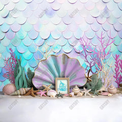 Gatsby Mermaid Cake Smash Photography Backdrop GBSX-00064 - Gatsby Backdrop