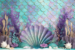 Gatsby Mermaid Cake Smash Photography Backdrop GBSX-00087 - Gatsby Backdrop