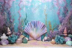 Gatsby Mermaid Cake Smash Photography Backdrop GBSX-00089 - Gatsby Backdrop