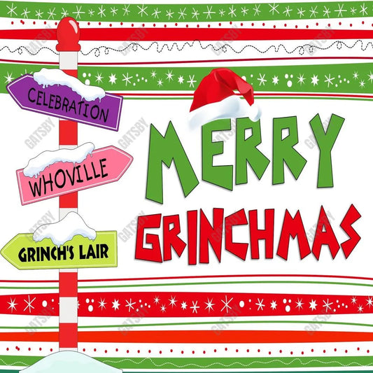 Gatsby Merry Grinchmas Photography Backdrop Gbsx-00687 - Gatsby Backdrop