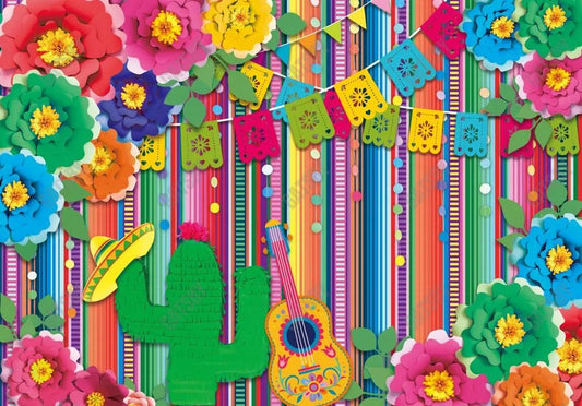 Gatsby Mexican Fiesta Floral Wall Photography Backdrop Gbsx-00528 - Gatsby Backdrop