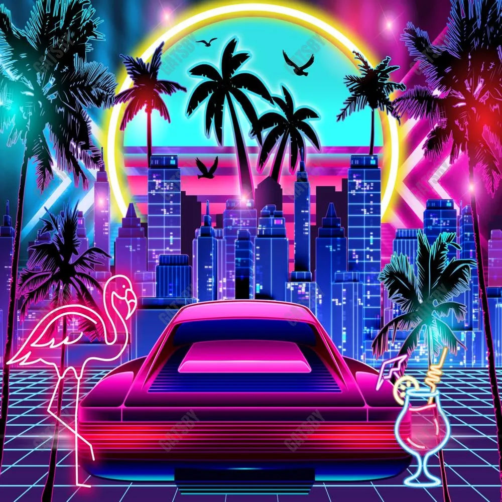 Gatsby Miami Vice Night Photography Backdrop Gbsx-00535 - Gatsby Backdrop