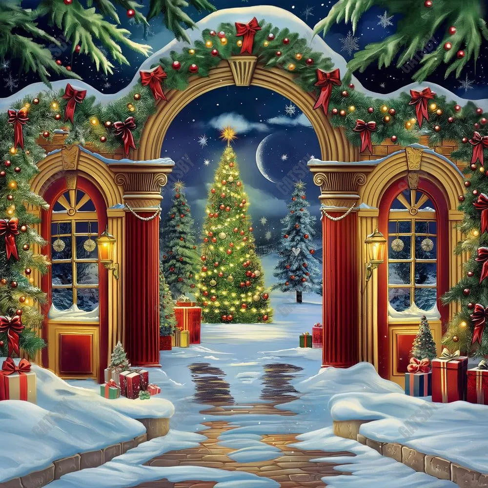 Gatsby North Pole Archway Photography Backdrop GBSX-00112 - Gatsby Backdrop