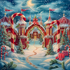 Gatsby North Pole Archway Photography Backdrop GBSX-00157 - Gatsby Backdrop